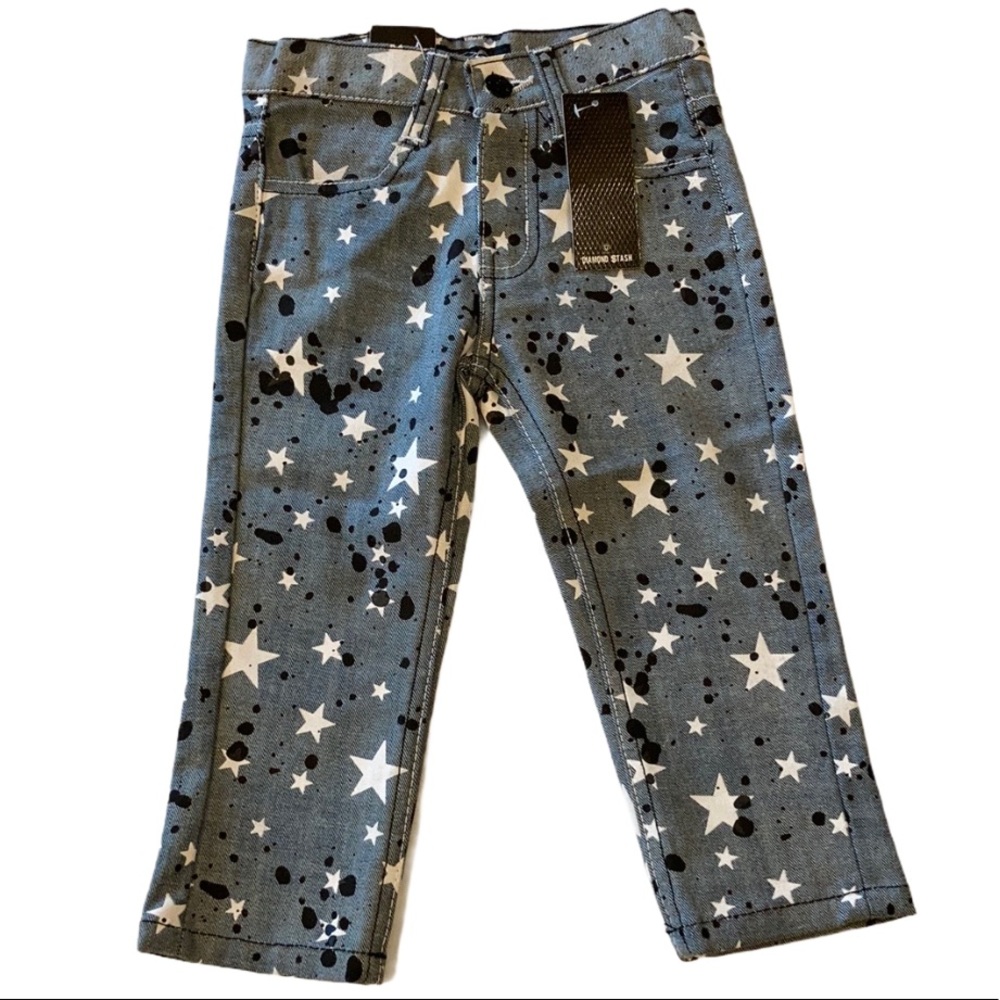 Diamond Stash Toddler Black & White 2T Star Jeans